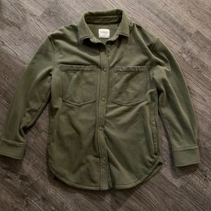 Abercrombie A&F women’s fleece shirt jacket green size medium